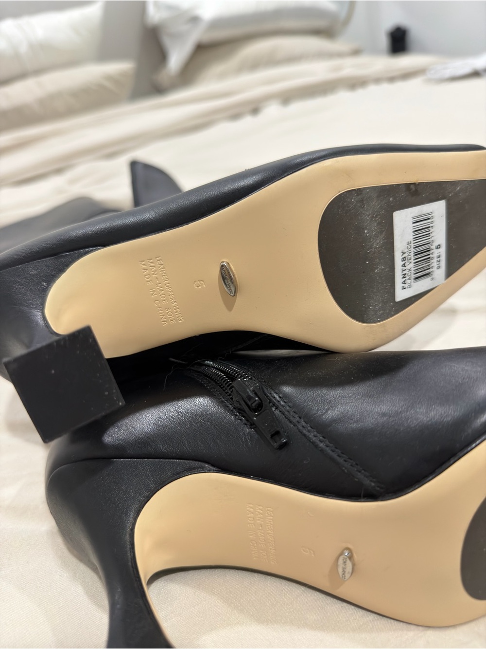 Tony Bianco Black Leather Heeled Ankle Boots